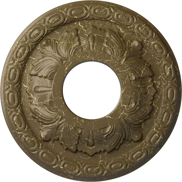 Ekena Millwork Leaf Medallion (Canopies up to 4 3/4"), 11 3/8"OD x 3 5/8"ID x 1 1/8"P, Mississippi Mud Crackle CM11LFMMC - main